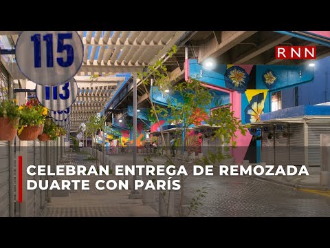 Dueños de negocios y clientes celebran entrega de remozada Duarte con París