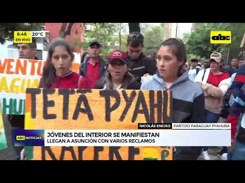 Jóvenes del interior protestan en Asunción