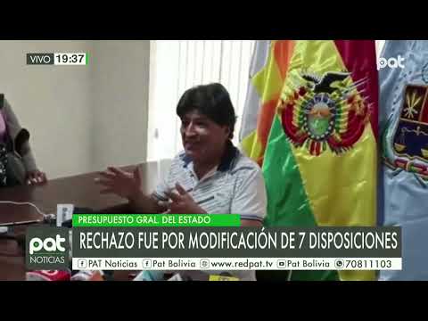 Evo Morales se refiere al Presupuesto General del Estado
