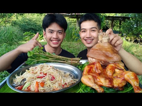 ตำซั่วขนมจีนไก่อบโอ่งขาหมูพะโ