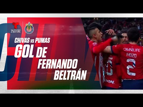 Goal Fernando Beltrán - Chivas vs Pumas 1-0 | Telemundo Deportes
