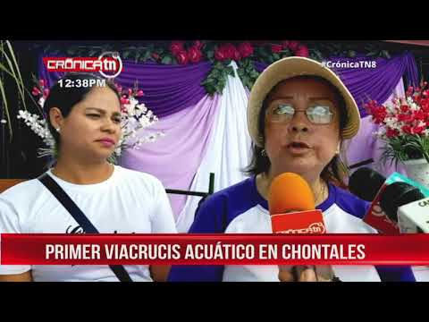 Primer viacrucis acuático en puerto Diaz, Juigalpa - Nicaragua