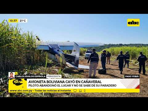 Avioneta boliviana cae en Iturbe