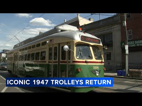 Residents thrilled to see SEPTA's historic trolleys return to Girard Avenue