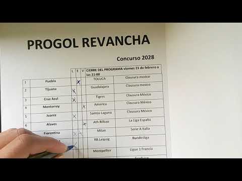 Progol y progol revancha concurso #2028