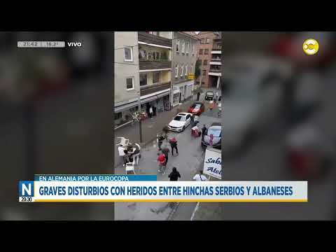 Graves disturbios con heridos entre hinchas serbios y albaneses ?N20:30?17-06-24