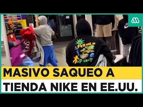 Masivo saqueo a tienda Nike: jóvenes enmascarados arrasan con todo