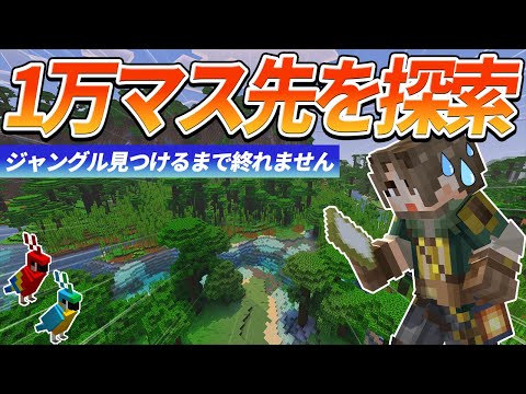 どこまで行けばジャングルあるの？10000マス移動してみた結果…【マイクラ統合版 / マインクラフト / minecraft】13
