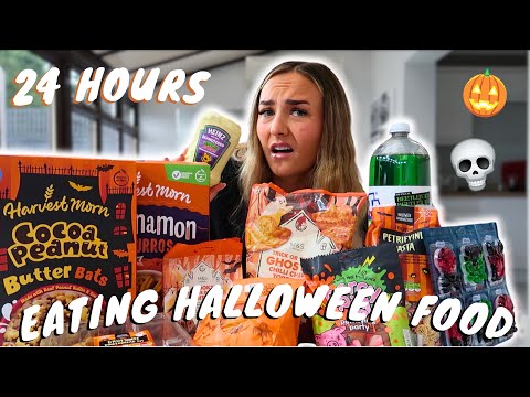 ONLY EATING HALLOWEEN FOODS FOR 24 HOURS!