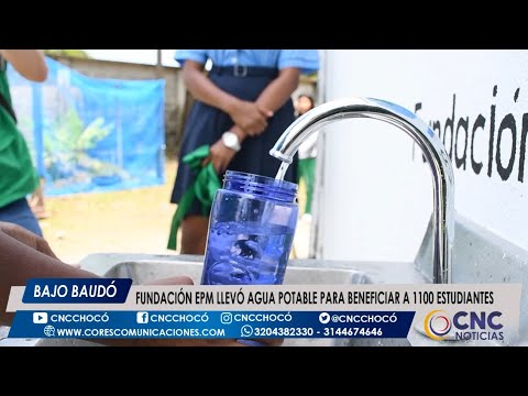 Fundación Epm y Armada llevaron agua potable para beneficiar a estudiantes en Bajo Baudó