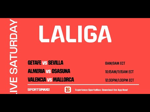 Watch the La Liga Matches LIVE | Sat. March. 30 | on SportsMax2, and the SportsMax App!