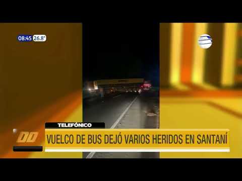Vuelco de bus dejó varios heridos en Santaní