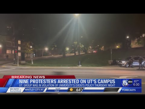 Nine protesters arrested on UTK campus