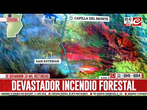 Alerta máxima en Córdoba: el incendio avanza sobre las sierras y destruye todo a su paso