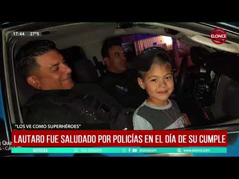 Lautaro, fue saludado por policías en el día de su cumpleaños