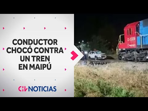 TREN CHOCÓ CON CAMIONETA y la arrastró en cruce de Maipú: Conductor se dio a la fuga - CHV Noticias
