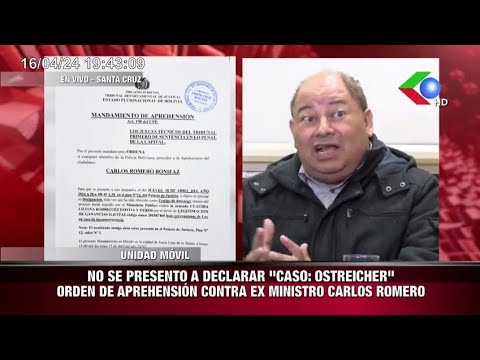 ORDEN DE APREHENSION CONTRA EX MINISTRO CARLOS ROMERO NO SE PRESENTO A DECLARAR CASO: OSTREICHER