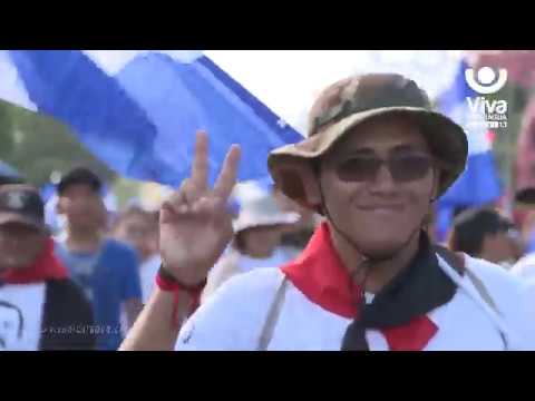 Nicaragüenses celebran con caminatas los 13 años del buen Gobierno