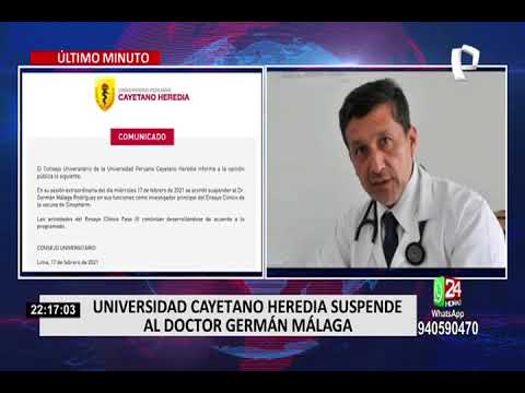 UPCH suspende a Germán Málaga como investigador principal de ensayo clínico