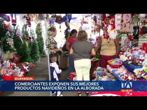 Comerciantes exponen sus mejores productos navideños en La Alborada, Guayaquil