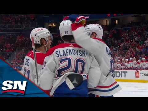 Canadiens Slafkovsky Wires Home A Quick Snap Shot Off A Sweet Drag Move To Pad Lead