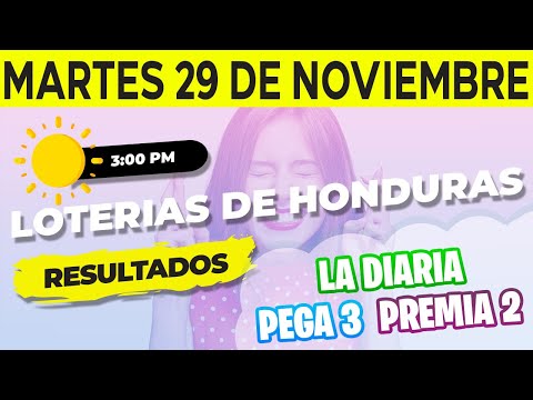 Sorteo 3PM Loto Honduras, La Diaria, Pega 3, Premia 2, Martes 29 de Noviembre del 2022 | Ganador