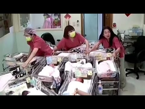 Enfermeras socorren a doce recién nacidos durante terremoto en Taiwán