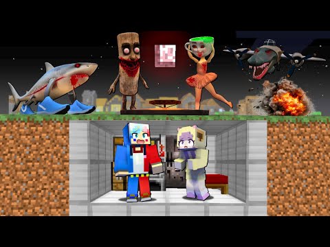 【ゾンビ化したイタリアンブレインロット⁉️🧟‍♂️】地下シェルターで生き残ろうとした結果…【マイクラ マインクラフト】ぽっぴんず