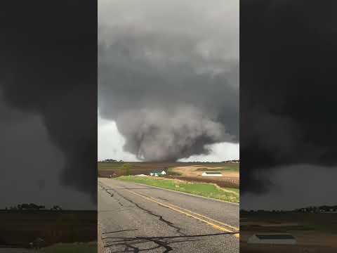 WATCH: Monster tornado strikes down in Iowa #shorts