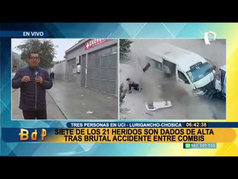 BDP 21 heridos deja brutal choque de combis y mototaxi en chosica
