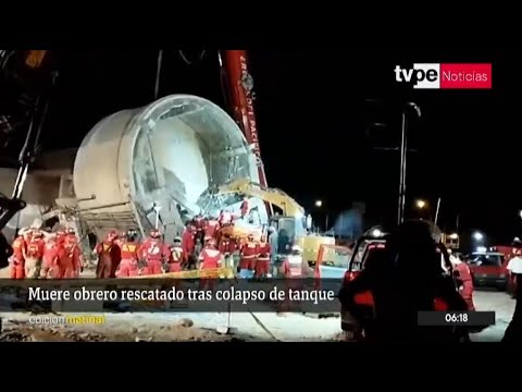 Cercado de Lima: falleció operador de grúa rescatado tras colapso de tanque