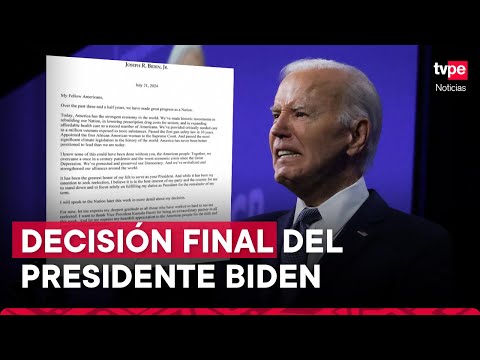 EE. UU.: Biden dice que se retira de la carrera por la Presidencia