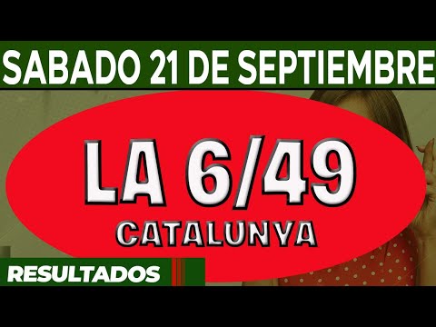 Resultado del sorteo 6-49 del Sábado 21 de Septiembre del 2024.