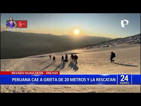 Áncash: tras intensas labores rescatan a montañistas que cayeron a grieta del nevado Huascarán