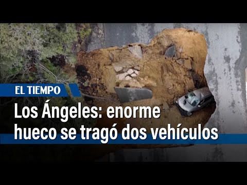 Los Ángeles: enorme socavón se traga dos vehículos | El Tiempo