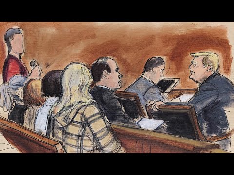 Trump in courtroom with jury selection underway in defamation trial
