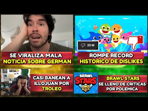 GERMAN DA MALA NOTICIA A FANS | BABY SHARK ROMPE RECORD HISTORICO DE DISLIKES | CASI BANEAN A ILLO