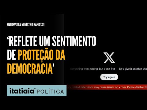 BARROSO COMENTA A DECISÃO DE MORAES DE SUSPENDER A REDE SOCIAL 'X' NO BRASIL