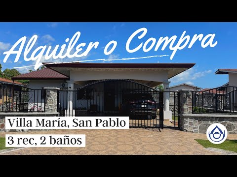 Alquila / Compra – Amplia Residencia en Urb, Villa María, San Pablo Viejo, Chiriquí. 6981.5000