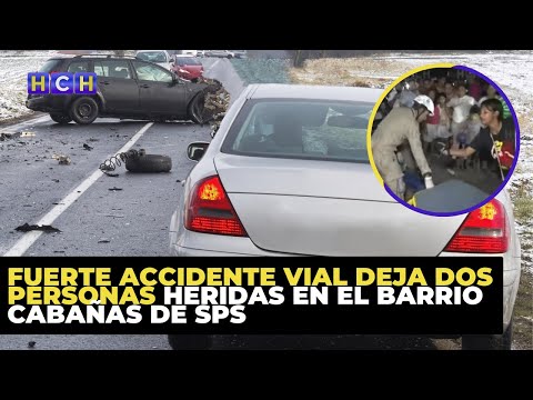 Fuerte accidente vial deja dos personas heridas en el barrio Cabañas de SPS