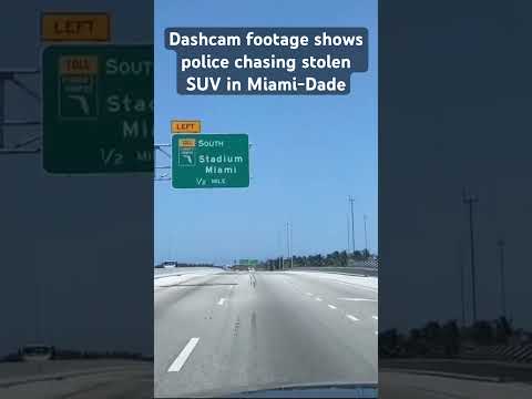 Dashcam footage shows police chasing stolen SUV in Miami-Dade #crime #policechase #miamidade