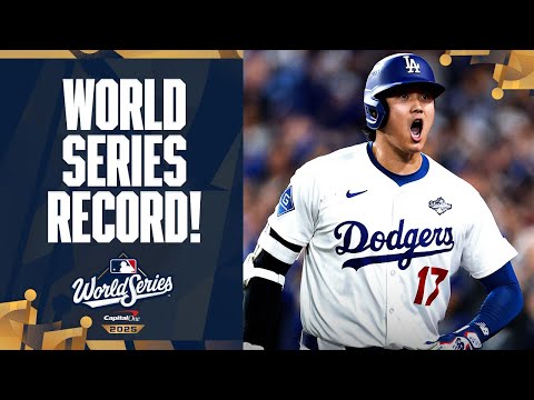 Shohei Ohtani reached base in 11 straight plate appearances (Longest streak in World Series history)