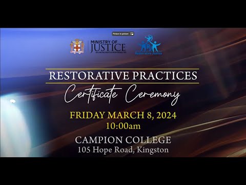 Ministry of Justice Restorative Practices Certification Ceremony || March 8, 2024