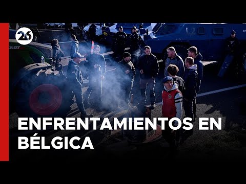 BÉLGICA - VIVO | Enfrentamiento de agricultores con la policía