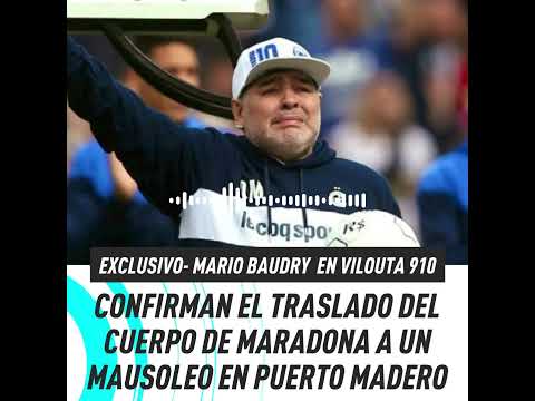 Mario Baudry confirmó el traslado del cuerpo de Diego Maradona a un mausoleo en Puerto Madero