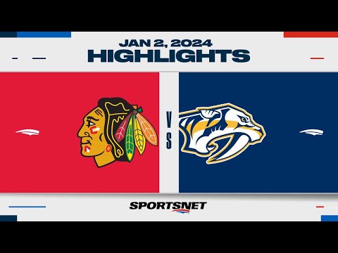 NHL Highlights | Blackhawks vs. Predators - January 2, 2024