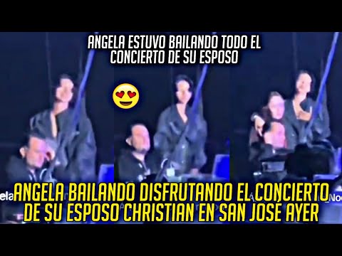 ANGELA BAILANDO EN EL CONCIERTO DE SU ESPOSO CHRISTIAN AYER EN SAN JOSE CALIFORNIA