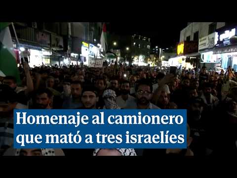 Cientos de personas homenajean al camionero jordano que mató a tres israelíes en un paso fronterizo