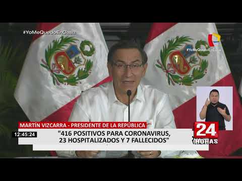 Presidente Vizcarra: Hay 416 casos positivos de Covid-19 y nueve pacientes en UCI