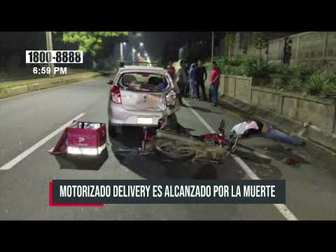 Repartidor muere al impactar su moto en la Carretera Masaya-Managua - Nicaragua
